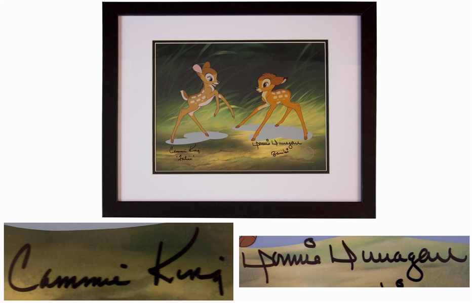 Disney Limited Edition Sericel of ''Bambi and Faline'' -- Signed by the Actors Who Voiced Bambi and Faline From the Original ''Bambi'' Film